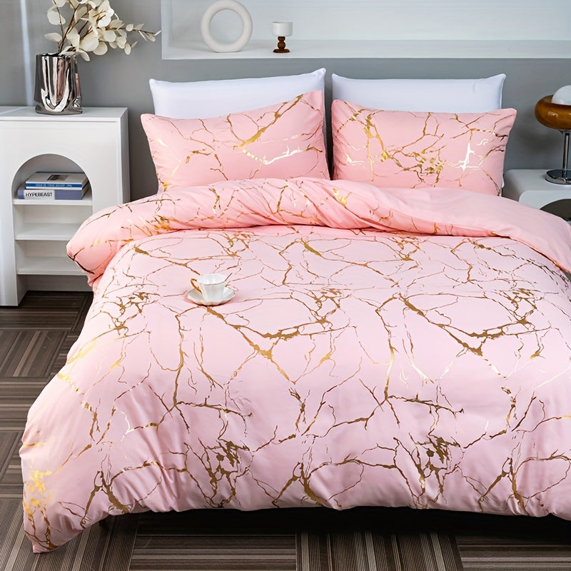Luxora Marble Effect Soft Duvet Cover - Elegant and Hypoallergenic Bedding Set