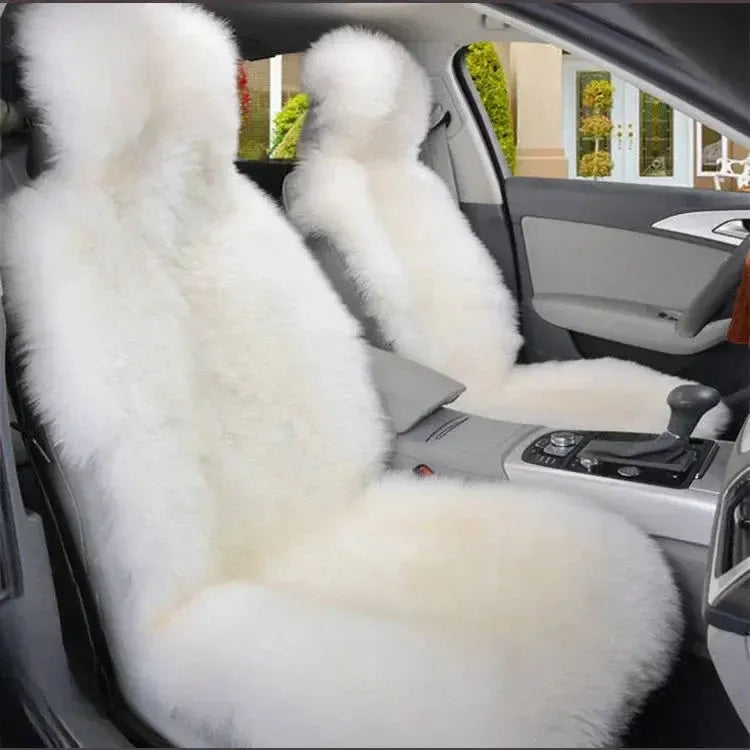 Luxora Plush Car Seat Covers - Universal Warm Faux Fur Front Seat Protector