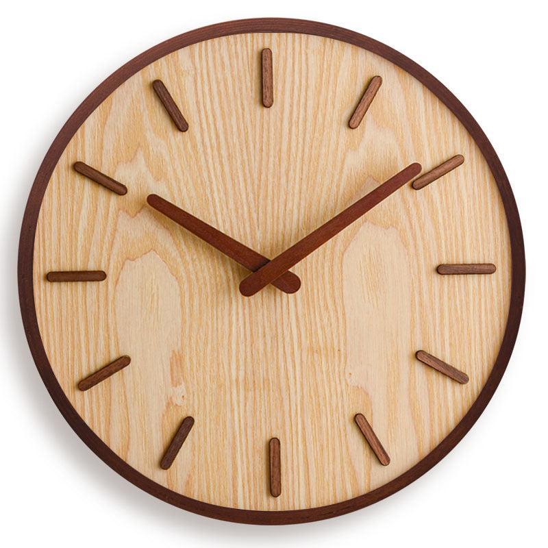 Luxora Walnut Wooden Wall Clock - Modern Minimalist, Nordic Style Clock