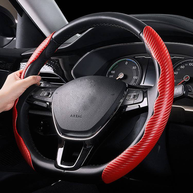 Luxora Universal Steering Wheel Cover with Carbon Fiber Design