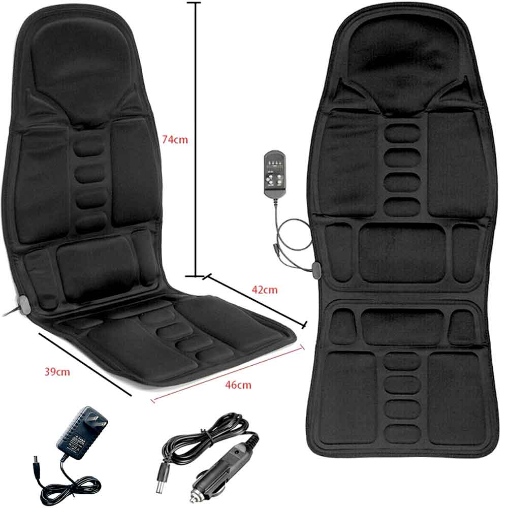 RoyaleGlow 8 Mode Massage Chair Pad With Heated Back Neck Cushion For Car & Home