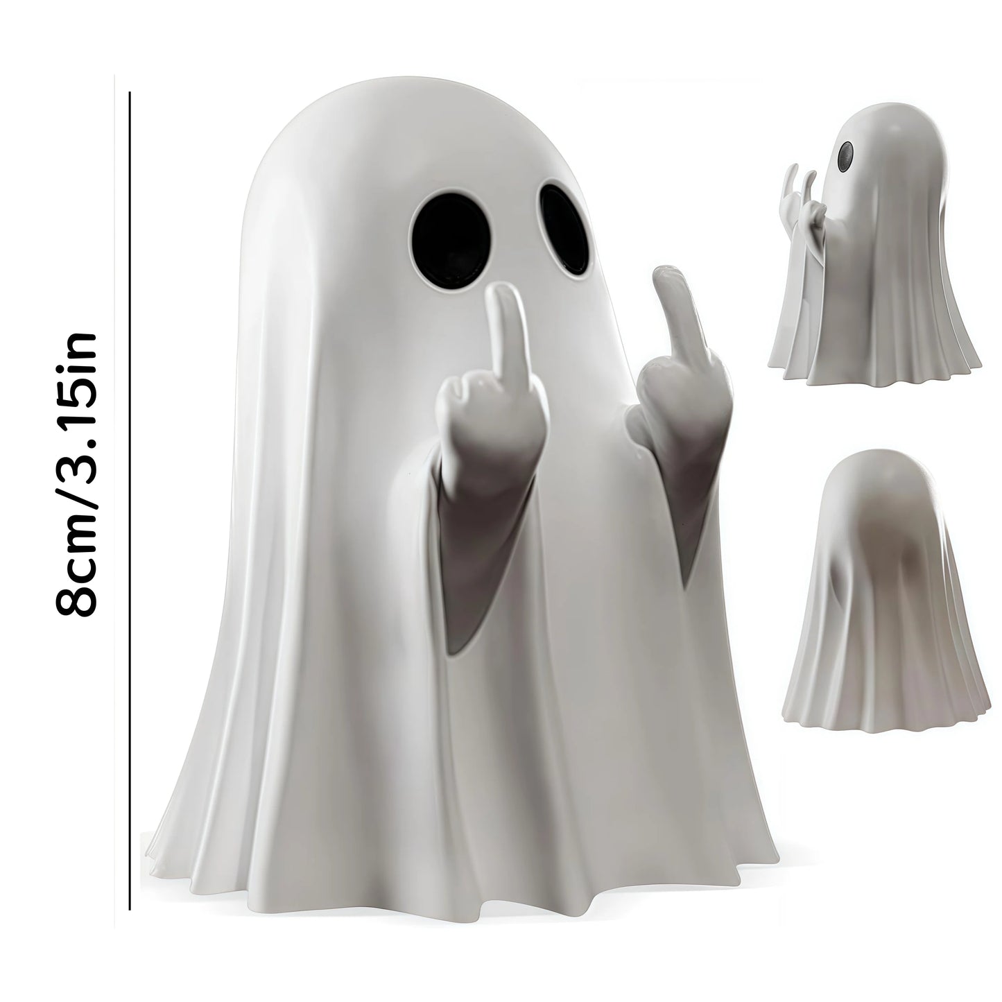 Middle Finger Cute Ghost Statue, Ghosts Small Scary Ghost Figurines, Halloween Home Decorations, Coffee Table Centerpieces Shelf 1