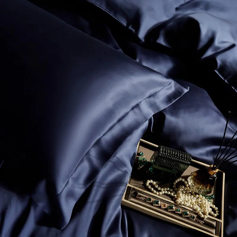 Midnight Elegance Lyocell Silk Bedding Set 7