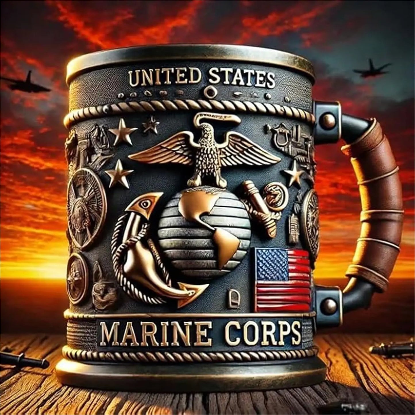Military 3D Mug Beautiful Army Themed Creative Handmade Military Coffee Mug Gift for Veterans Kitchen Dining Drinkware 2