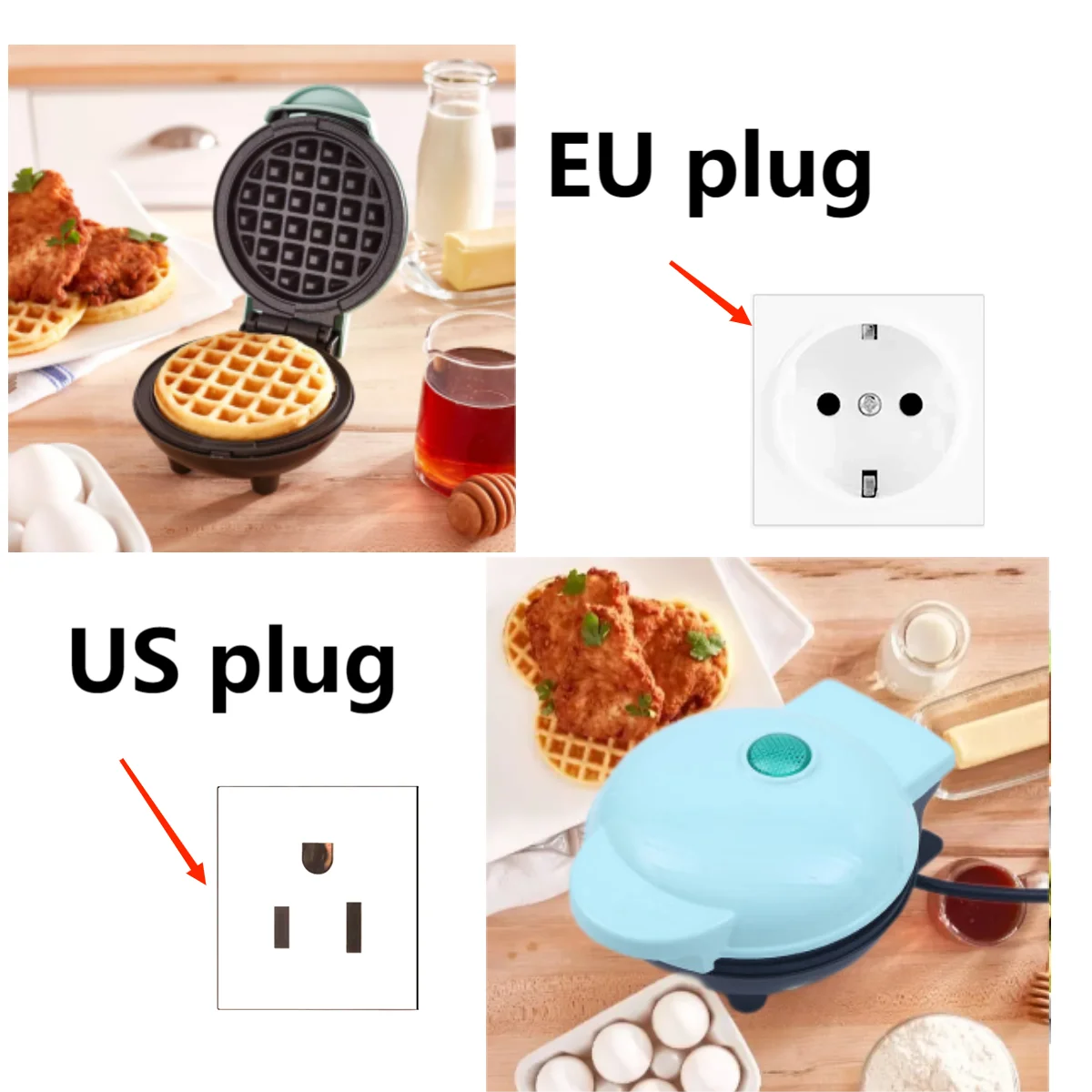 Mini Multifunctional Electric Waffle Maker, Sandwich Cake Oven, Breakfast Mold, Kitchen Supplies, Cooking Utensils 7