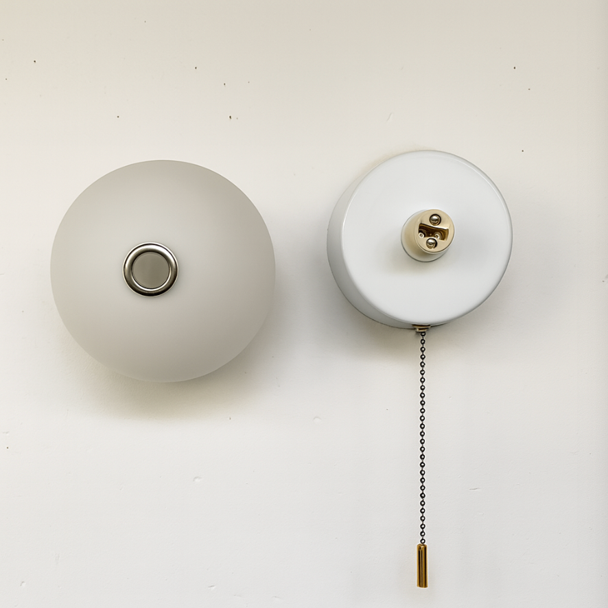 Minimalist Nordic LED glass globe wall light with cord 5