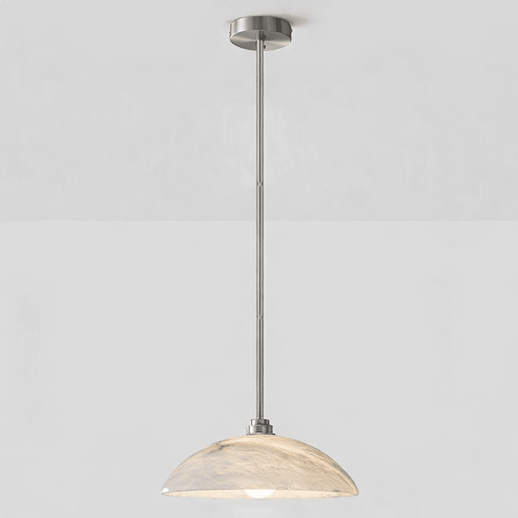 Minimalist Pendant Light White Alabaster Adjustable Height 10