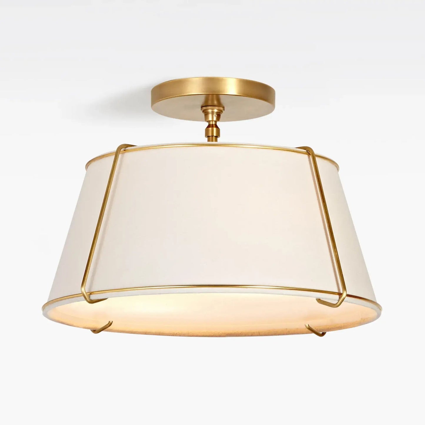 Mireya Modern Farmhouse Linen Drum Ceiling Light 15