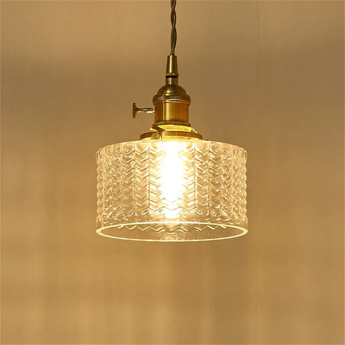 RoyaleGlow Stunning Cylinder Glass Pendant Light – Elegant Modern Illumination - Green / A- 6.9 in (17.5 cm) x 7.48 in (19 cm) / Single Head