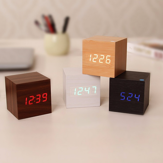 Modern Digital Wood Clock 1
