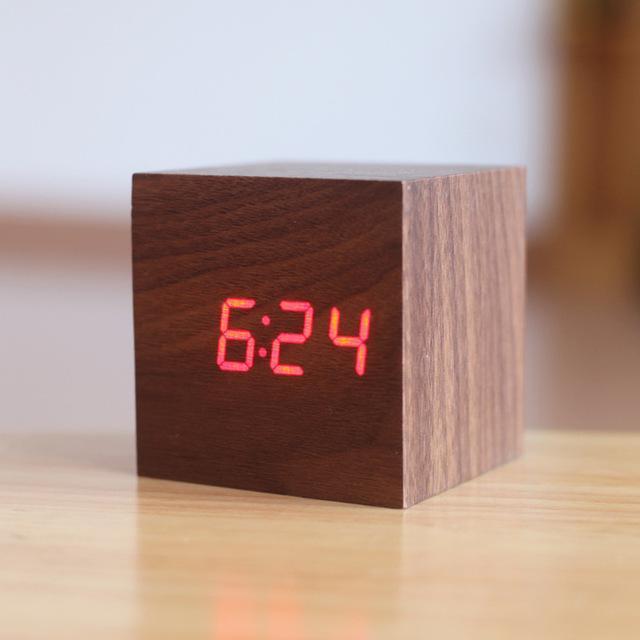 Modern Digital Wood Clock 9