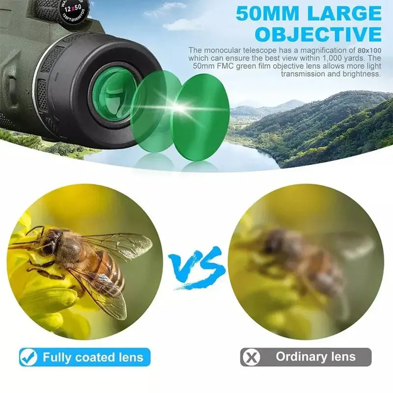 Royallure Portable HD Monocular Telescope with Smartphone Holder and Tripod