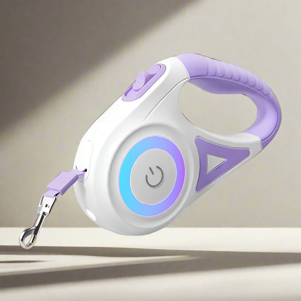 Luxora Retractable Dog Leash with LED Light and Comfort Grip