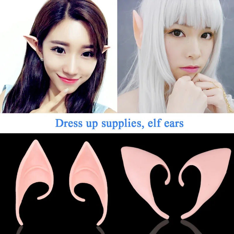 Mysterious Angel Elf Ears Latex Ears for Fairy Cosplay Costume Accessories Halloween Decoration Photo Props Adult Kids Toys 3