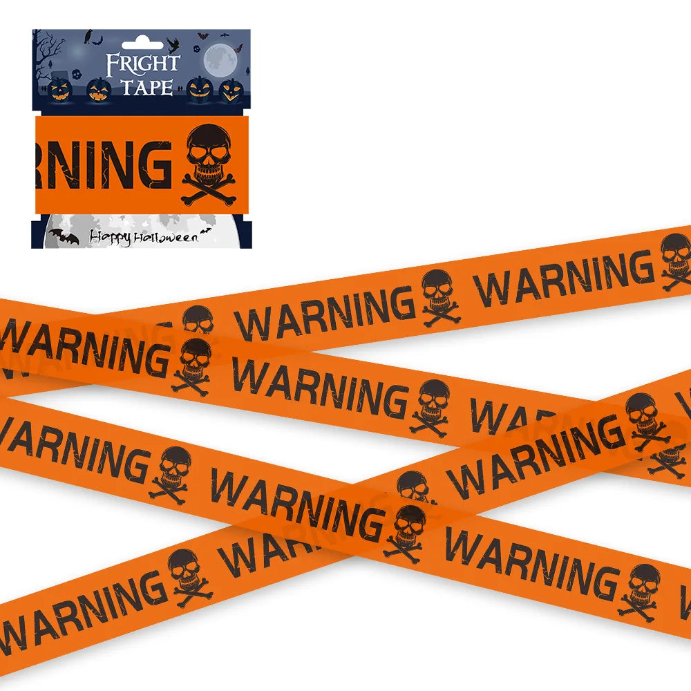NEW 1PC Halloween Props Window Prop Warning line Plastic Skull Head Warning Tape Signs Halloween Decoration Witch Balloons lot 12