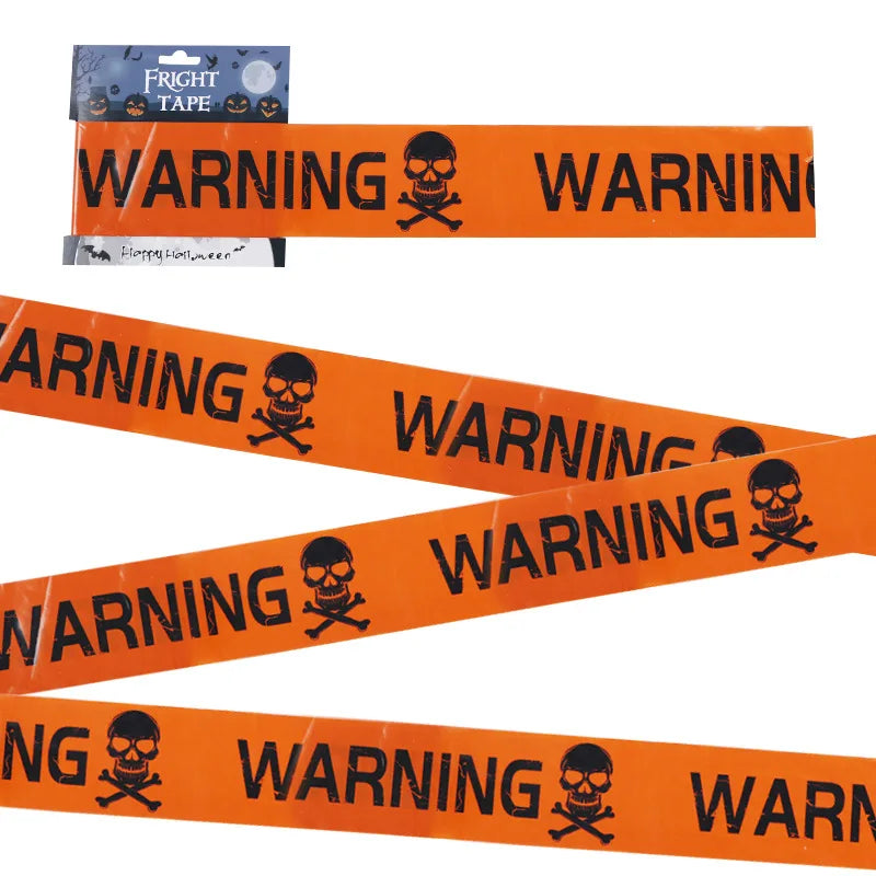 NEW 1PC Halloween Props Window Prop Warning line Plastic Skull Head Warning Tape Signs Halloween Decoration Witch Balloons lot 4