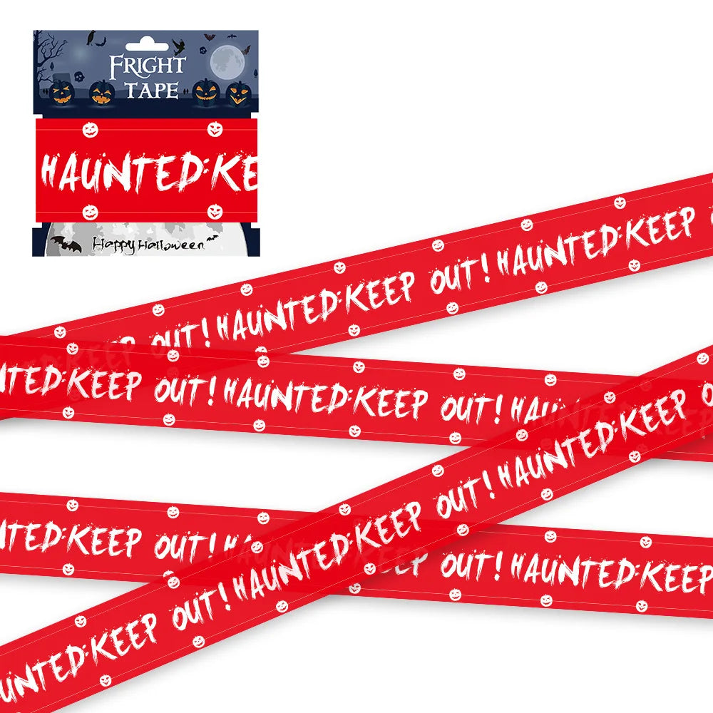 NEW 1PC Halloween Props Window Prop Warning line Plastic Skull Head Warning Tape Signs Halloween Decoration Witch Balloons lot 7