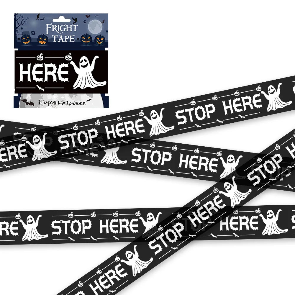 NEW 1PC Halloween Props Window Prop Warning line Plastic Skull Head Warning Tape Signs Halloween Decoration Witch Balloons lot 8