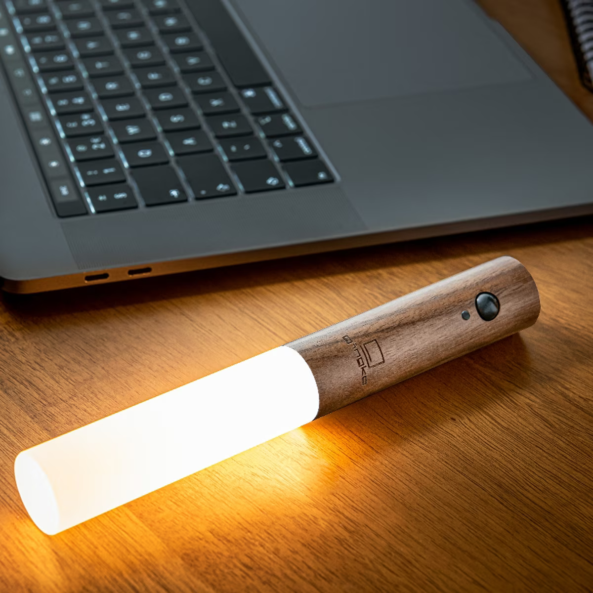 Royaleva Modern Torch Motion Light - Motion Sensor, Magnetic Wall-Mount, Rechargeable - Walnut