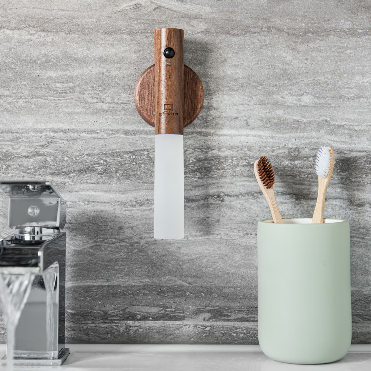 Royaleva Modern Torch Motion Light - Motion Sensor, Magnetic Wall-Mount, Rechargeable - Walnut
