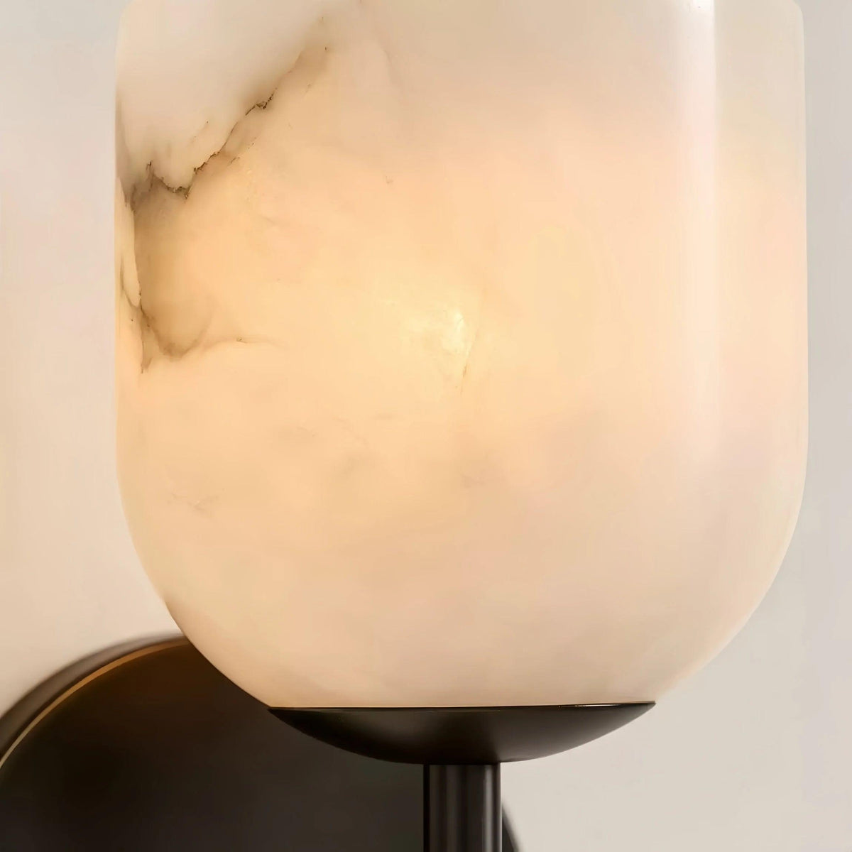RoyaleGlow Modern Alabaster Wall Sconce with Brass Finish for Elegant Interiors - Royale Basic