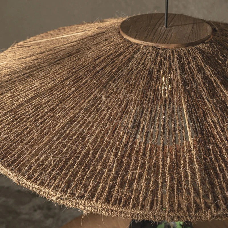 Natural Woven Disc Pendant Light 5
