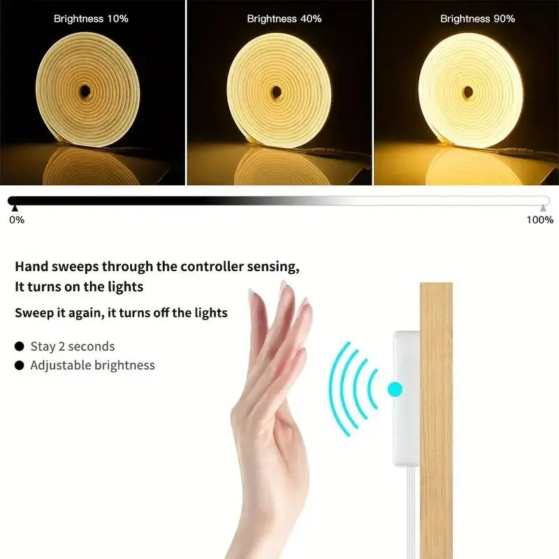 Neon LED Light Strip 5V USB Smart Gesture Sensor Dimmer Switch Flexible Waterproof Silicone Neon Sign Rope Tupe Room Decoration 2