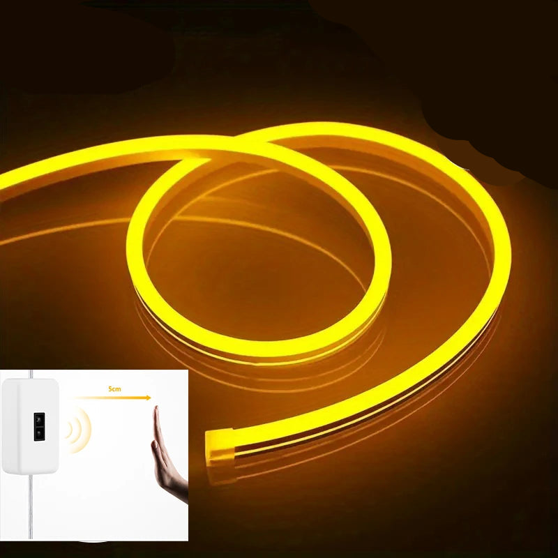 Neon LED Light Strip 5V USB Smart Gesture Sensor Dimmer Switch Flexible Waterproof Silicone Neon Sign Rope Tupe Room Decoration 6