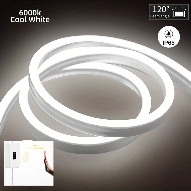 Neon LED Light Strip 5V USB Smart Gesture Sensor Dimmer Switch Flexible Waterproof Silicone Neon Sign Rope Tupe Room Decoration 7