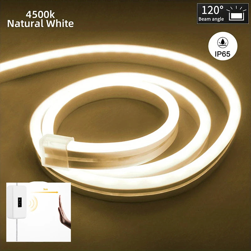 Neon LED Light Strip 5V USB Smart Gesture Sensor Dimmer Switch Flexible Waterproof Silicone Neon Sign Rope Tupe Room Decoration 8