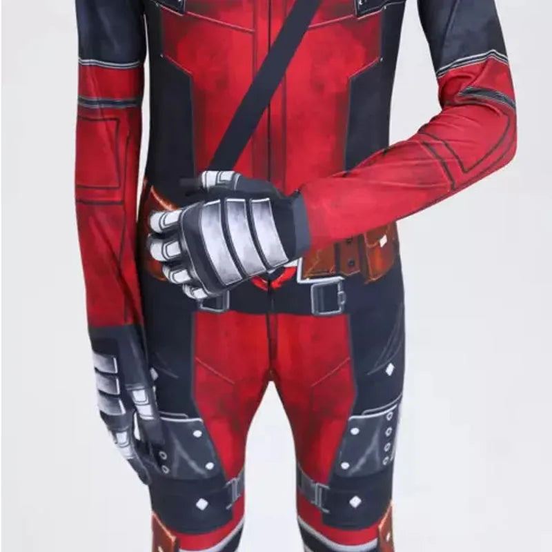 New Movie Character Role Play Costume Superhero Deadpool Costume Mask Sword Bag Suits Halloween Party Cosplay Jumpsuit 3D Style 2