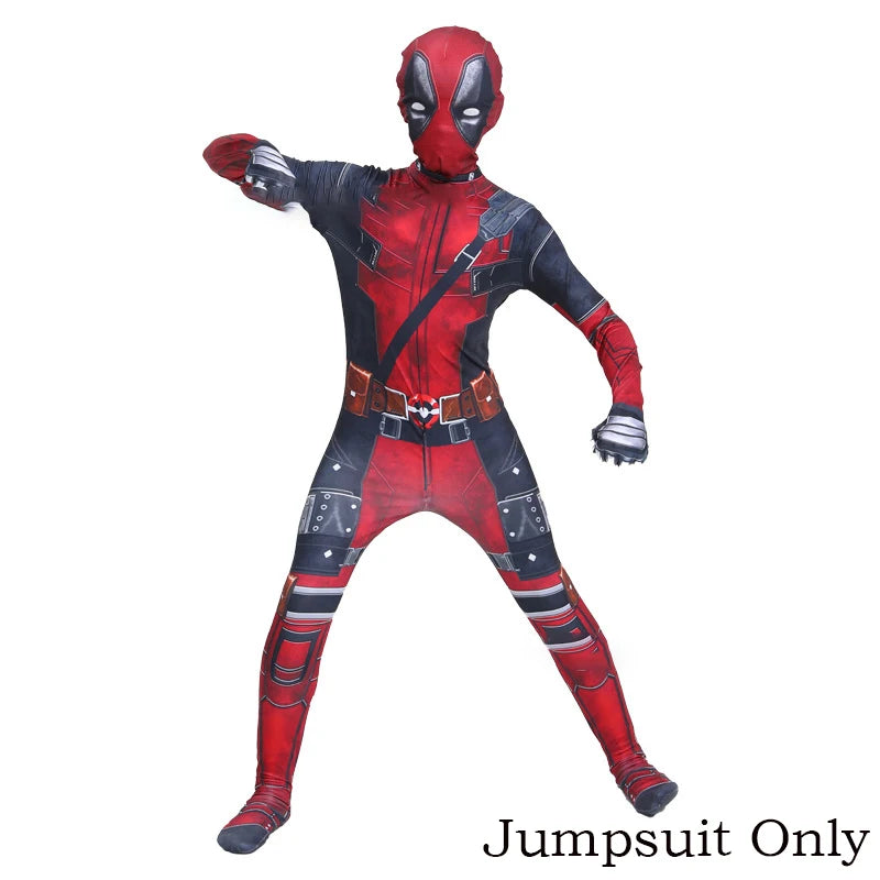 New Movie Character Role Play Costume Superhero Deadpool Costume Mask Sword Bag Suits Halloween Party Cosplay Jumpsuit 3D Style 4