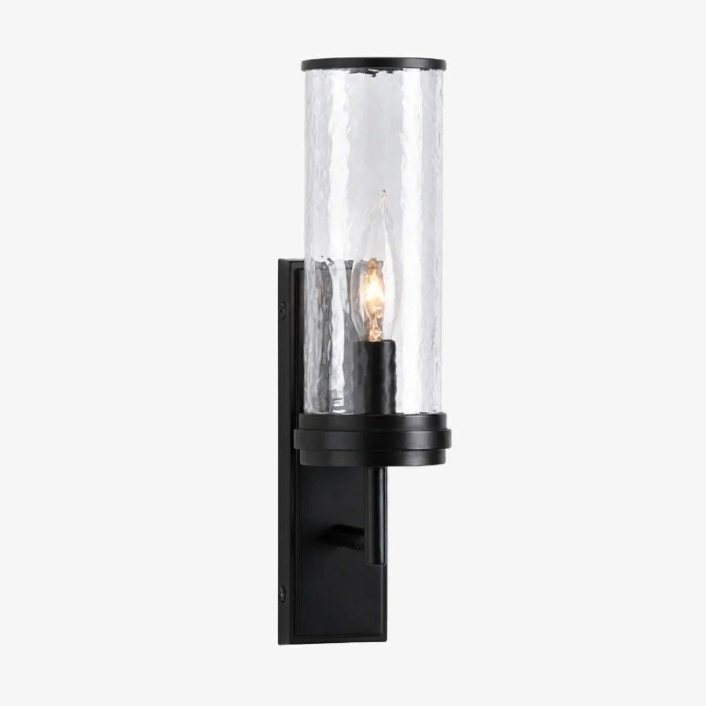 Noctis Farmhouse Cylinder Tube Hammered Glass Wall Sconce 10