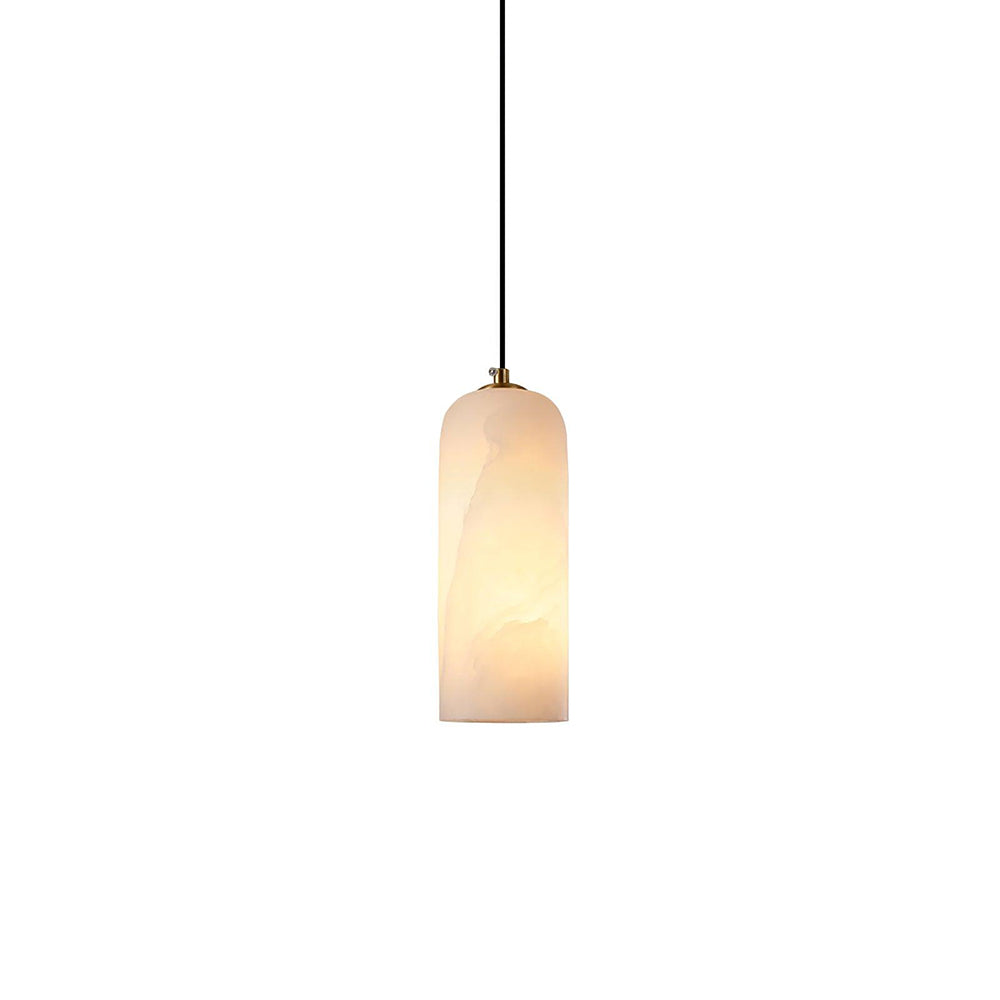Nordic Alabaster Stone Pendant Light with Brass Fixture 1