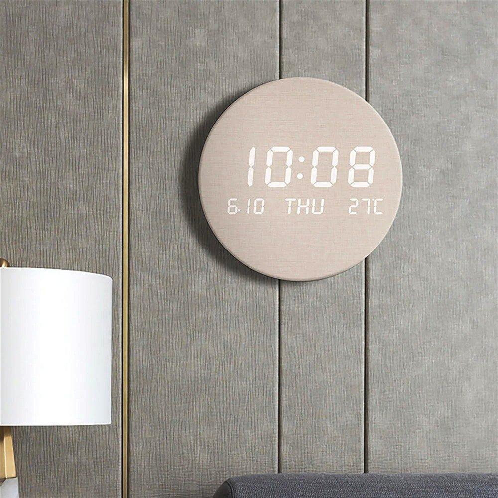 Royallure Svenna Wall Clock – Minimalist Scandinavian Design, Digital Display, Rechargeable & Lightweight