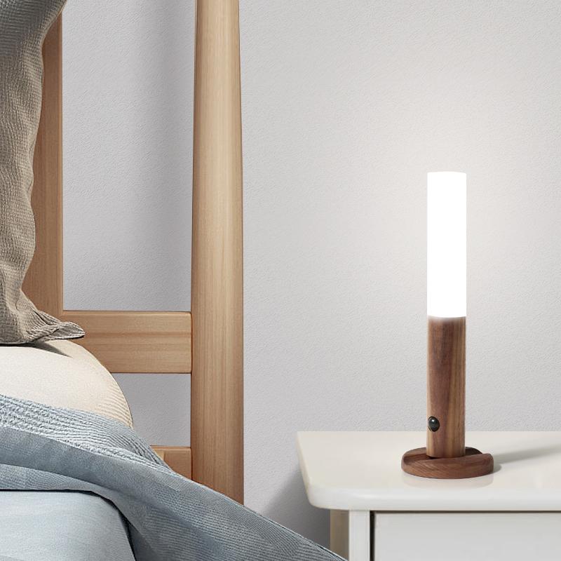 Royaleva Modern Torch Motion Light - Motion Sensor, Magnetic Wall-Mount, Rechargeable - Walnut
