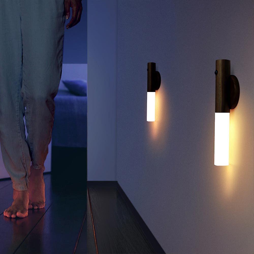 Royaleva Modern Torch Motion Light - Motion Sensor, Magnetic Wall-Mount, Rechargeable - Walnut