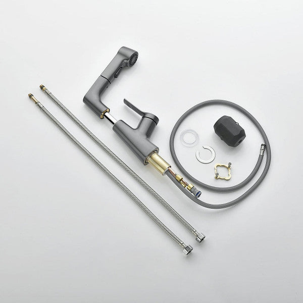 RoyaleGlow Bathroom Faucet With Rotating Retractable Hand Shower