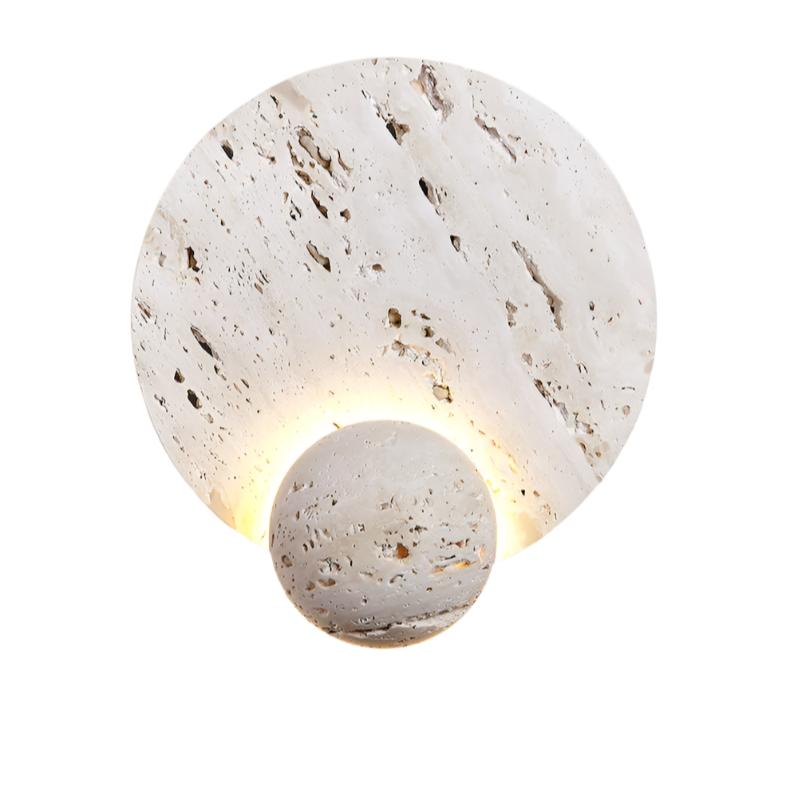 Royelux Modern Travertine Wall Sconce - Cream Natural Stone LED Lighting