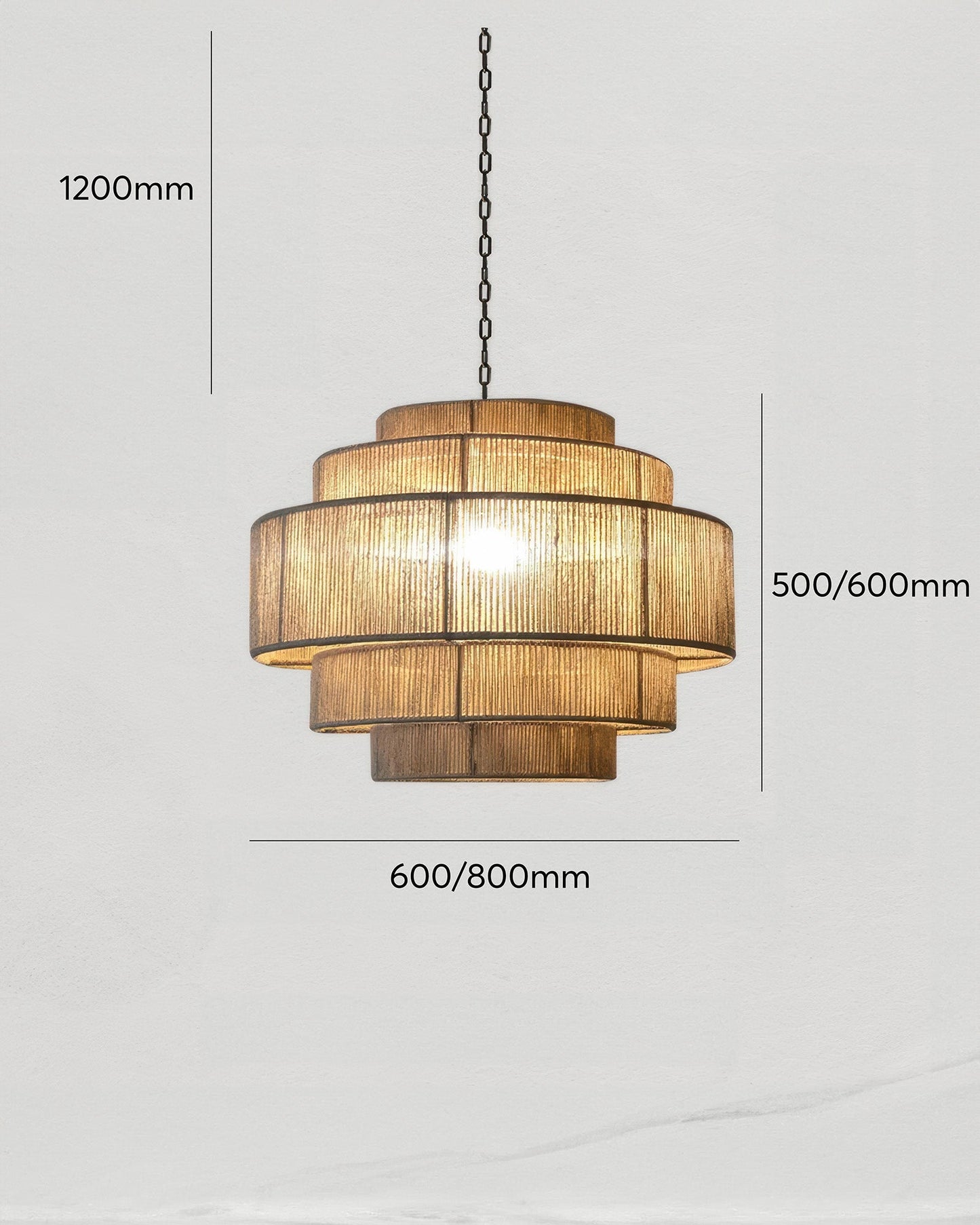 RoyaleGlow Artisan Wabi-Sabi Rattan Chandelier 55cm