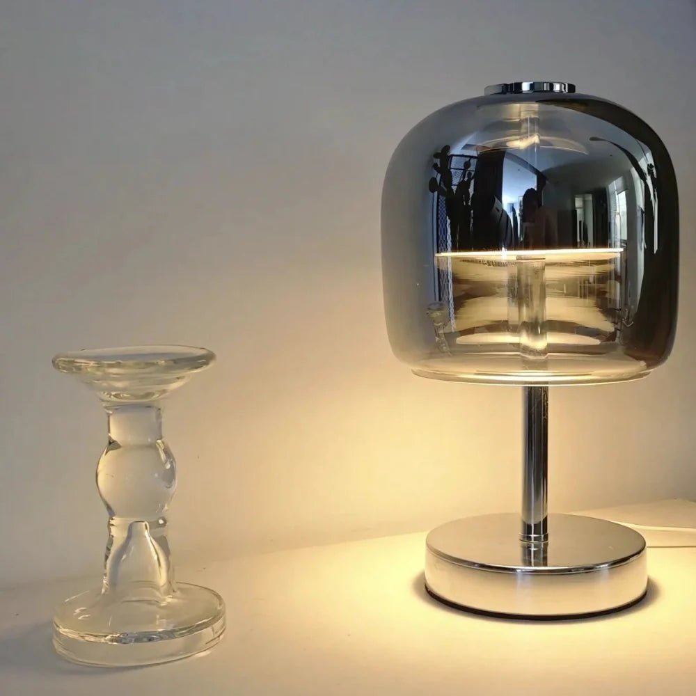 LuxRoyale Table Lamp Iron And Frosted Glass Spherical Modern Ambient Lighting