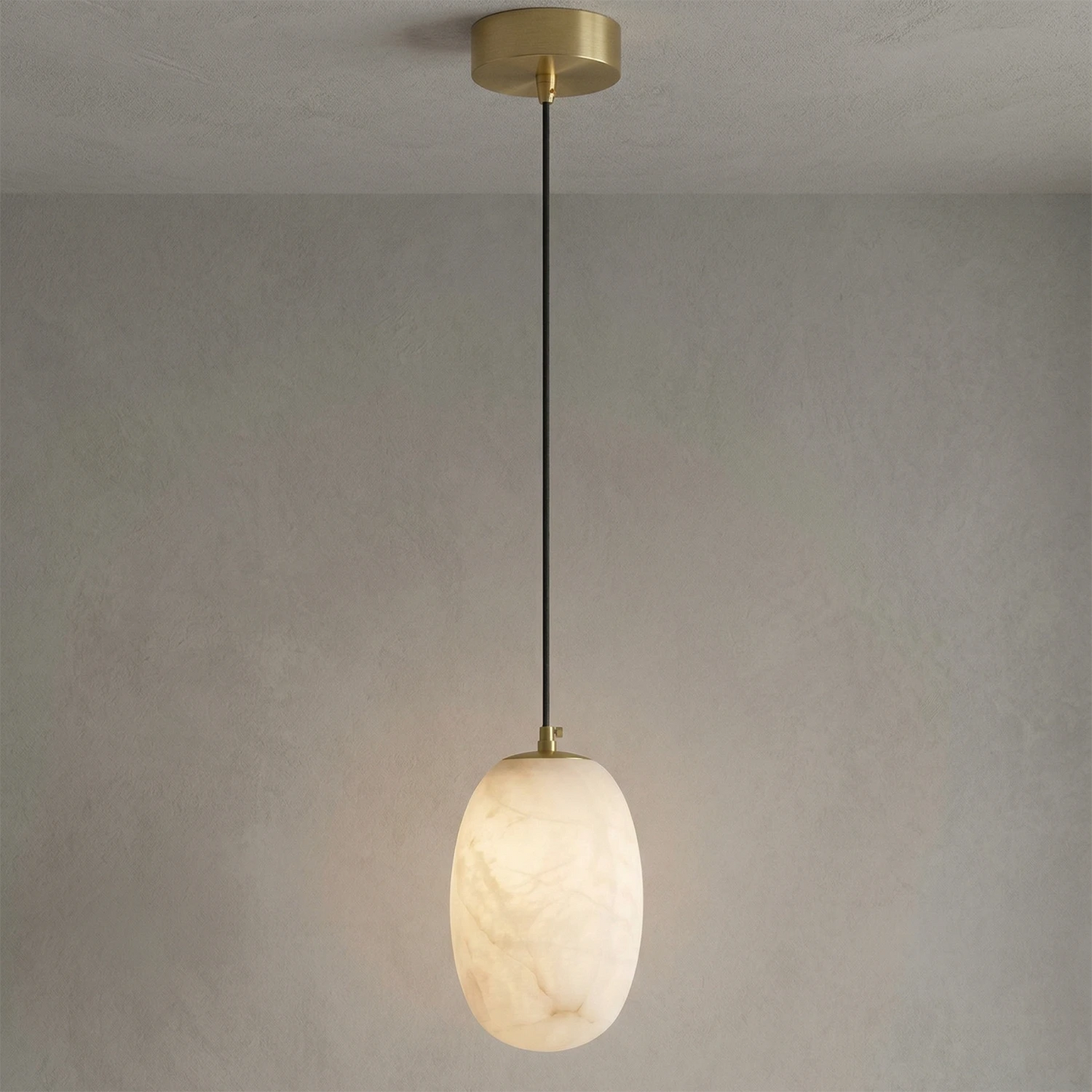 Oval Alabaster Pendant Light 1