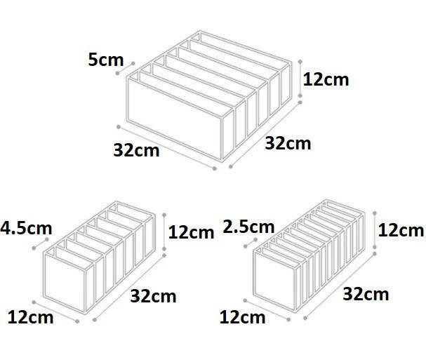 Luxora Stylish Storage Boxes For Underwear - 3-Piece Set