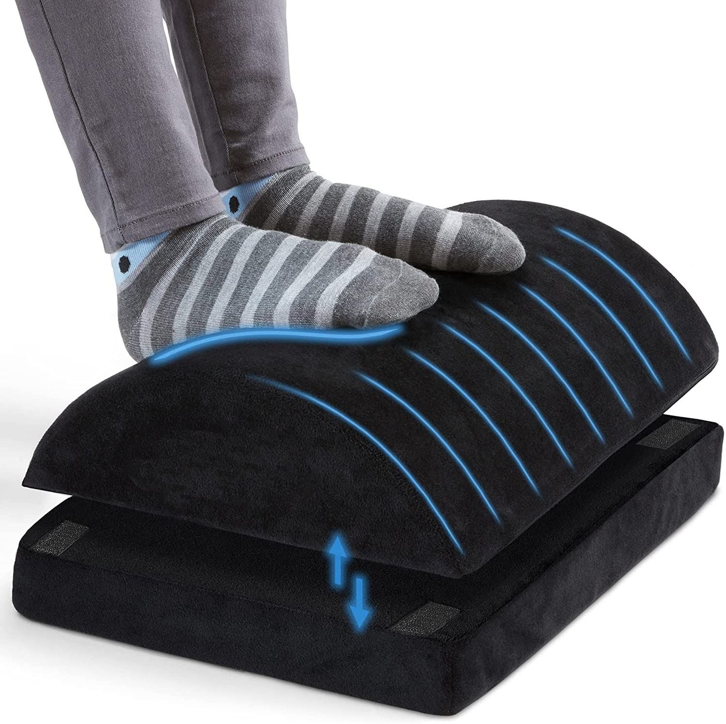 Luxora Curved Ergonomic Under Desk Home Office Foot Rest
