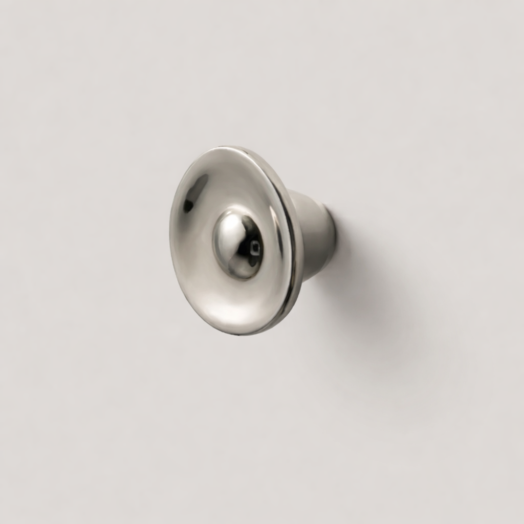 LuxRoyale Solid Brass Mushroom Cabinet Knob with Polished Finish