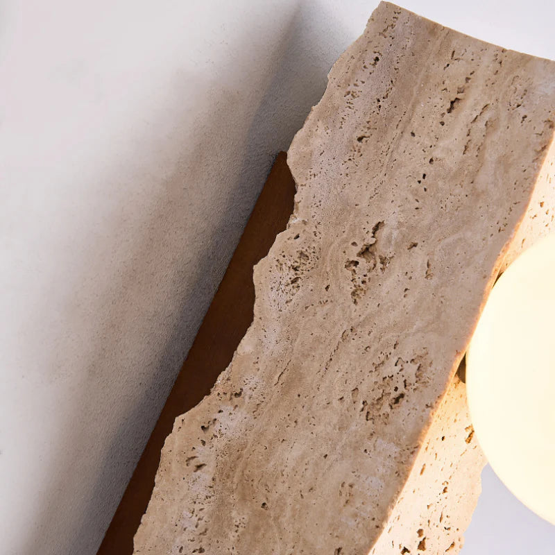 RoyaleGlow Travertine Wall Sconce - Modern Wabi Sabi Home Decoration LED Lamp