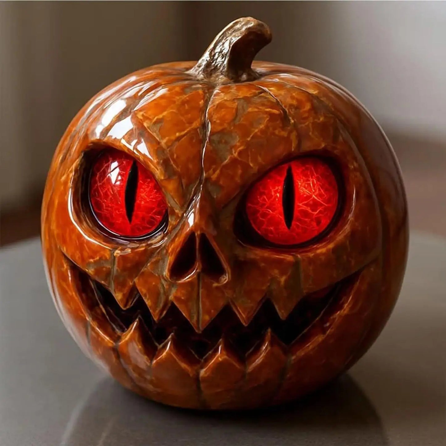 Pumpkin Desk Ornament Halloween Pumpkin Statue Red-Eyed Showcase Figurines for Desktop Mantel Dining Table Entryway 1