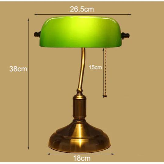 European Style Banker Table Lamp – Classic Design for Living Rooms, Bedrooms, and Offices - Style A