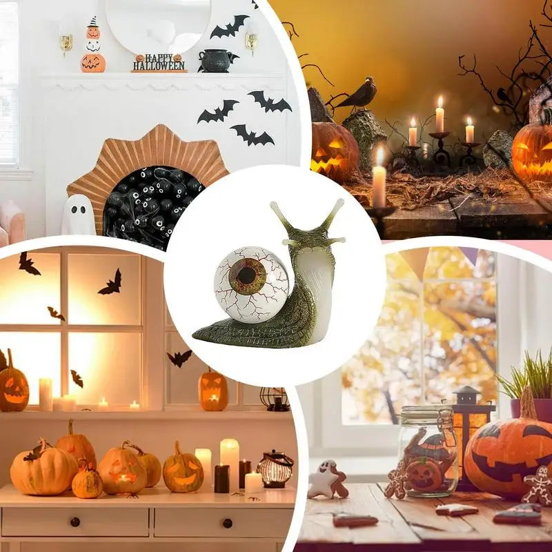 Resin Eyeball Snail Sculptures Horror Snail Eyeball Crafts Resin Molding Bookshelf Ornament for Home Garden Yard Desk 2