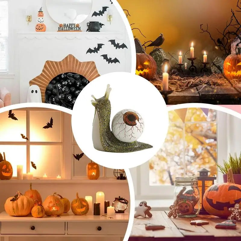 Resin Eyeball Snail Sculptures Horror Snail Eyeball Crafts Resin Molding Bookshelf Ornament for Home Garden Yard Desk 4